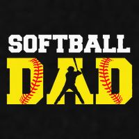 Dad Softball Apparel Yellow Softball Dad Ladies PosiCharge Tri-Blend Wicking Tank