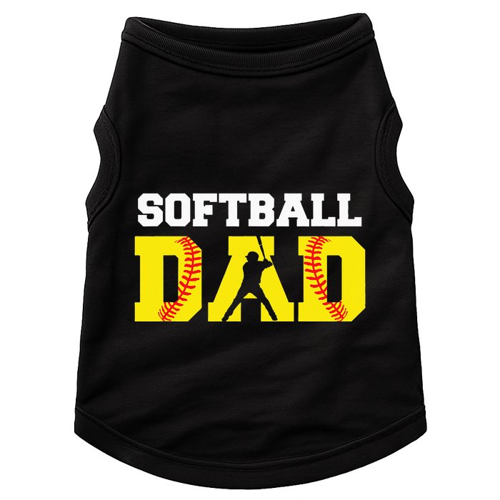 Dad Softball Apparel Yellow Softball Dad Doggie Tank