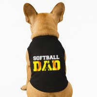 Dad Softball Apparel Yellow Softball Dad Doggie Tank