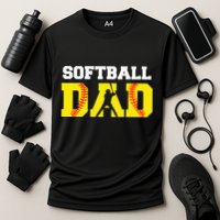 Dad Softball Apparel Yellow Softball Dad Performance Shirt