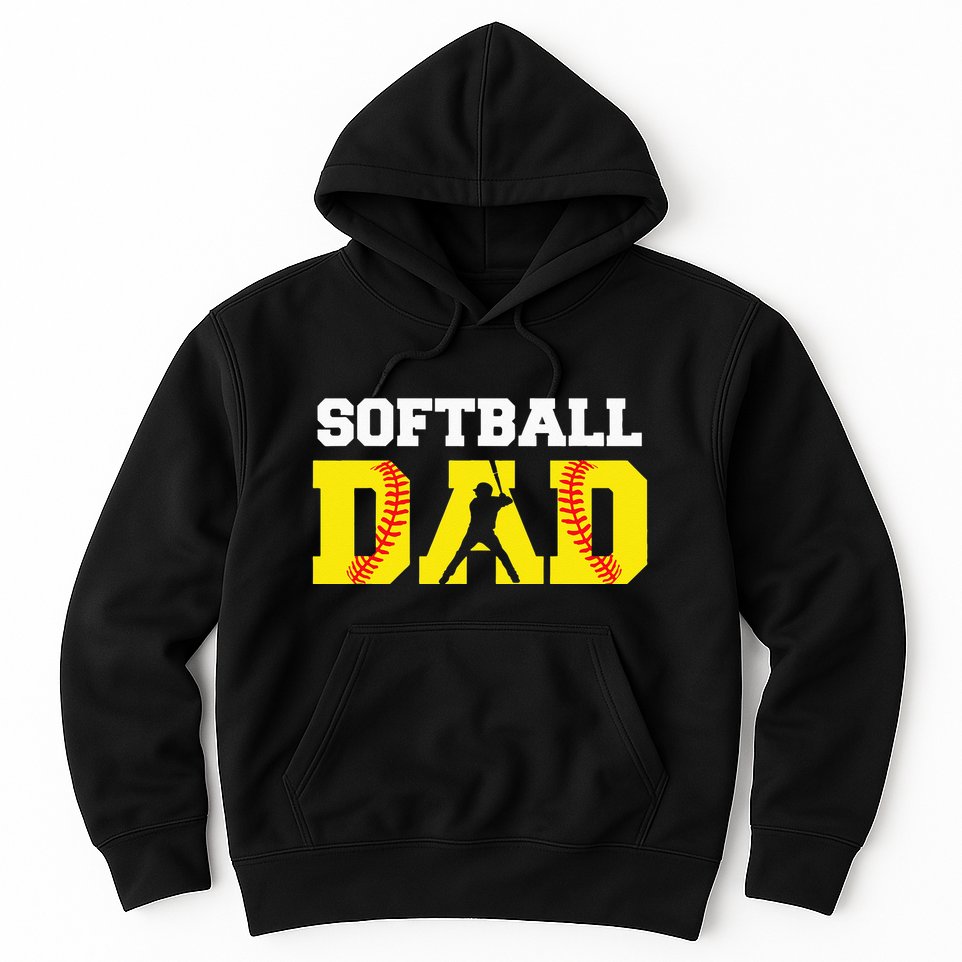 Dad Softball Apparel Yellow Softball Dad Hoodie