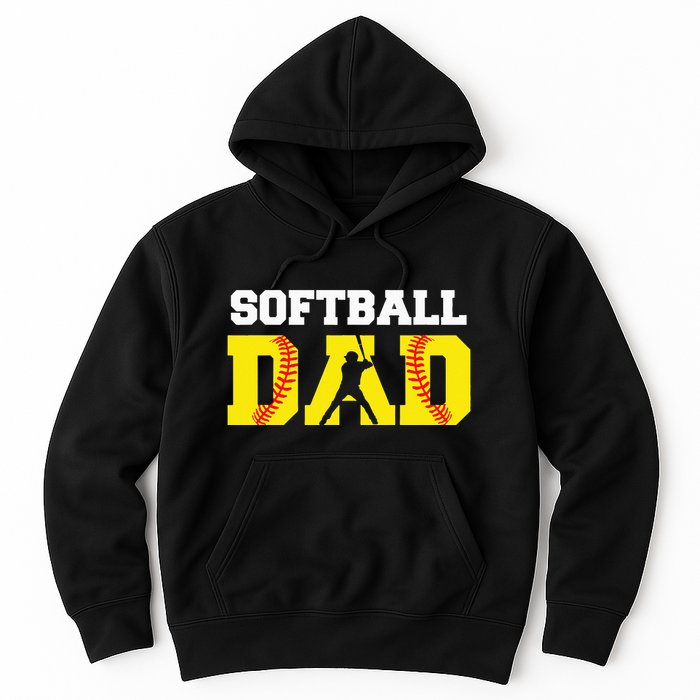 Dad Softball Apparel Yellow Softball Dad Hoodie