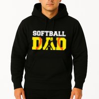 Dad Softball Apparel Yellow Softball Dad Hoodie