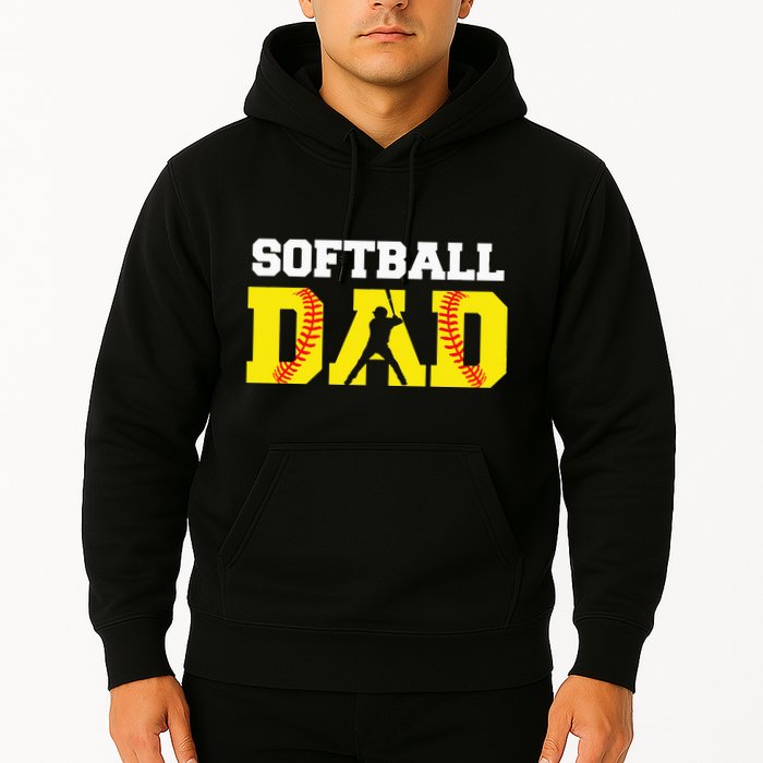 Dad Softball Apparel Yellow Softball Dad Hoodie