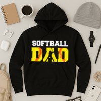 Dad Softball Apparel Yellow Softball Dad Hoodie