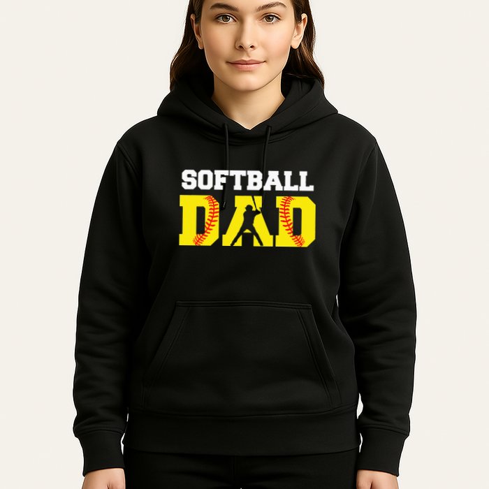 Dad Softball Apparel Yellow Softball Dad Hoodie
