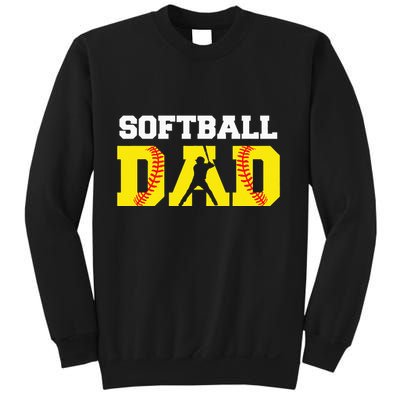 Dad Softball Apparel Yellow Softball Dad Sweatshirt
