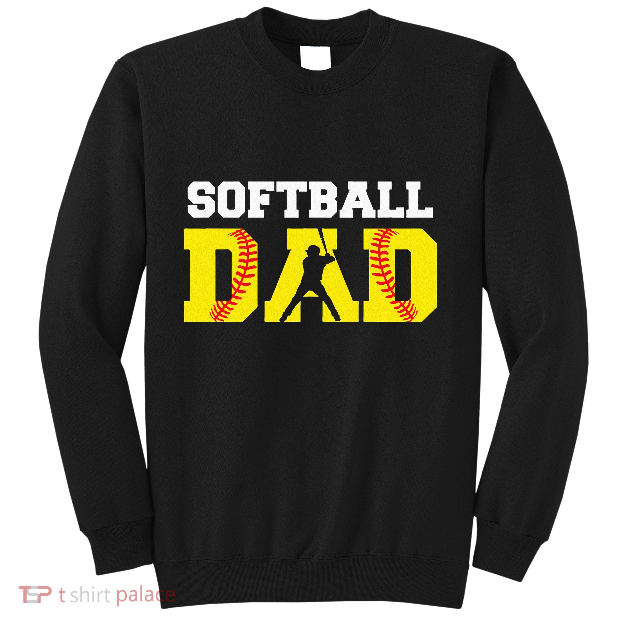 Dad Softball Apparel Yellow Softball Dad Sweatshirt