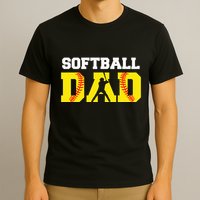 Dad Softball Apparel Yellow Softball Dad T-Shirt