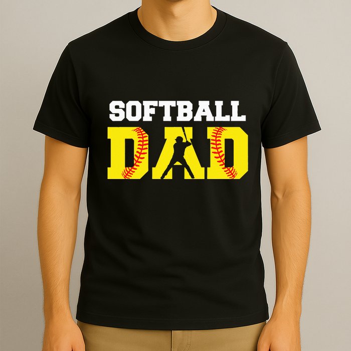 Dad Softball Apparel Yellow Softball Dad T-Shirt