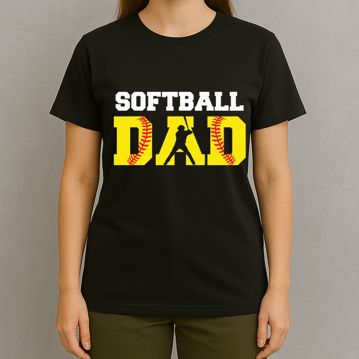 Dad Softball Apparel Yellow Softball Dad T-Shirt