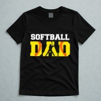 Dad Softball Apparel Yellow Softball Dad T-Shirt