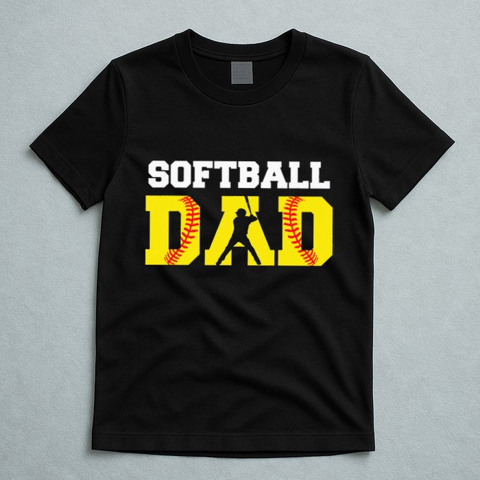 Dad Softball Apparel Yellow Softball Dad T-Shirt