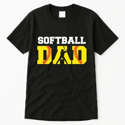 Dad Softball Apparel Yellow Softball Dad Tall T-Shirt