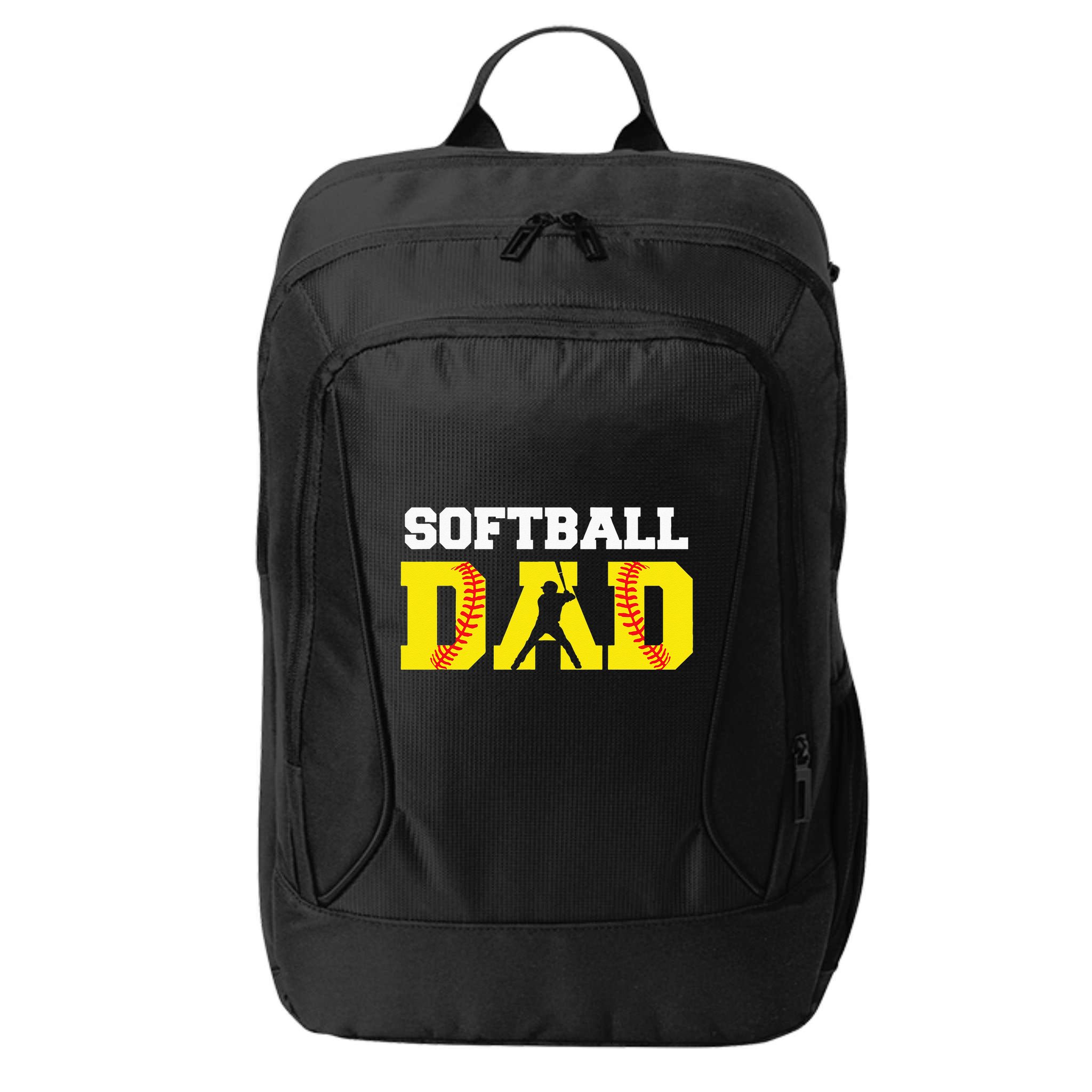 Dad Softball Apparel Yellow Softball Dad City Backpack