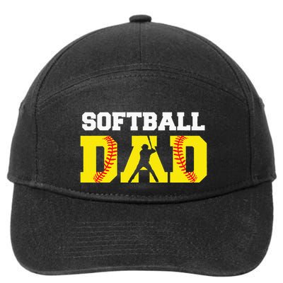 Dad Softball Apparel Yellow Softball Dad 7-Panel Snapback Hat