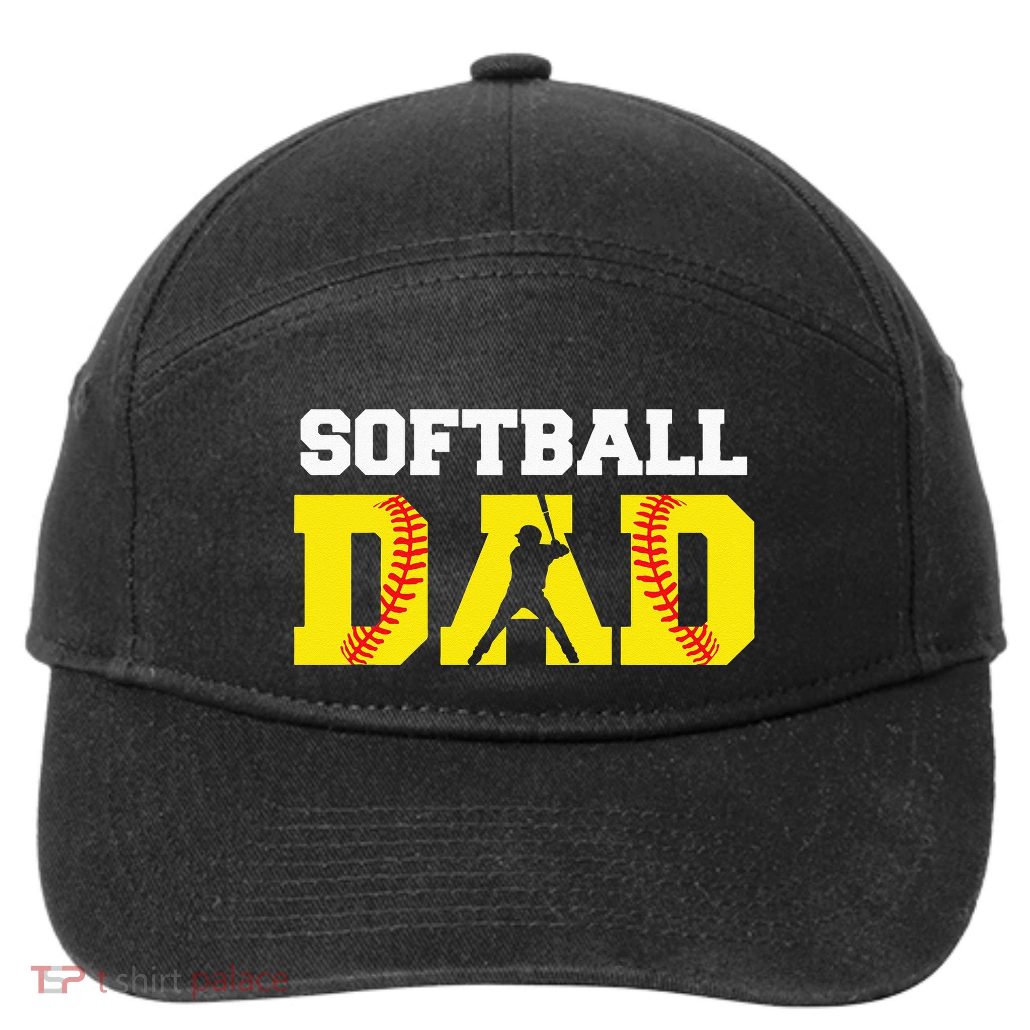 Dad Softball Apparel Yellow Softball Dad 7-Panel Snapback Hat