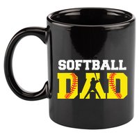 Dad Softball Apparel Yellow Softball Dad 11oz C Handle Ceramic Mug