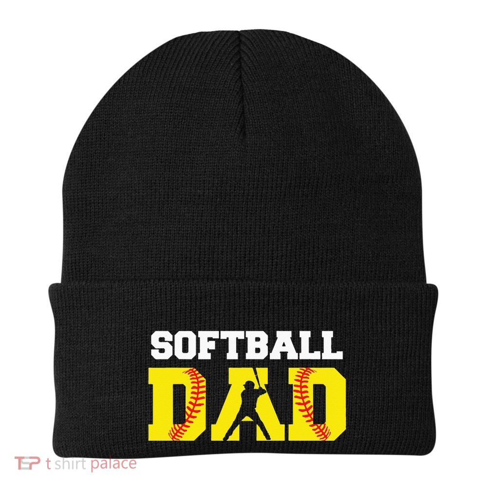 Dad Softball Apparel Yellow Softball Dad Beanie