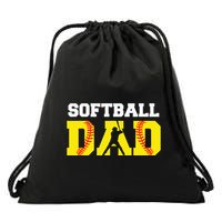 Dad Softball Apparel Yellow Softball Dad Drawstring Bag