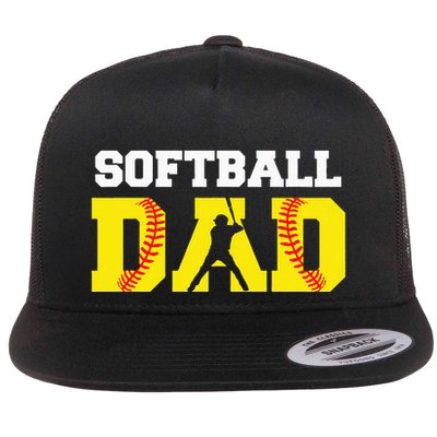Dad Softball Apparel Yellow Softball Dad Flatbill Hat