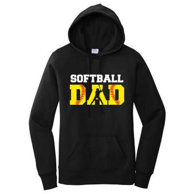 Dad Softball Apparel Yellow Softball Dad Women's Pullover Hoodie
