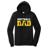 Dad Softball Apparel Yellow Softball Dad Women's Pullover Hoodie