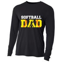 Dad Softball Apparel Yellow Softball Dad Cooling Performance Long Sleeve Crew