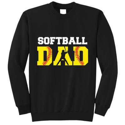 Dad Softball Apparel Yellow Softball Dad Tall Sweatshirt
