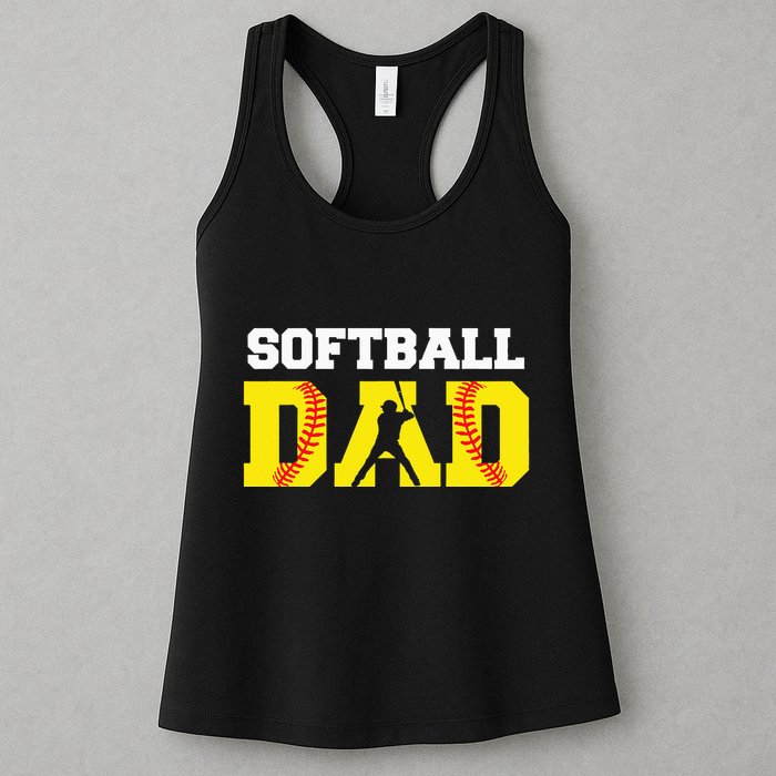 Dad Softball Apparel Yellow Softball Dad Womens Tank Top