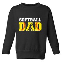 Dad Softball Apparel Yellow Softball Dad Toddler Sweatshirt