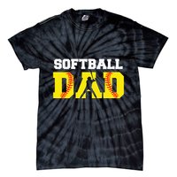 Dad Softball Apparel Yellow Softball Dad Tie-Dye T-Shirt