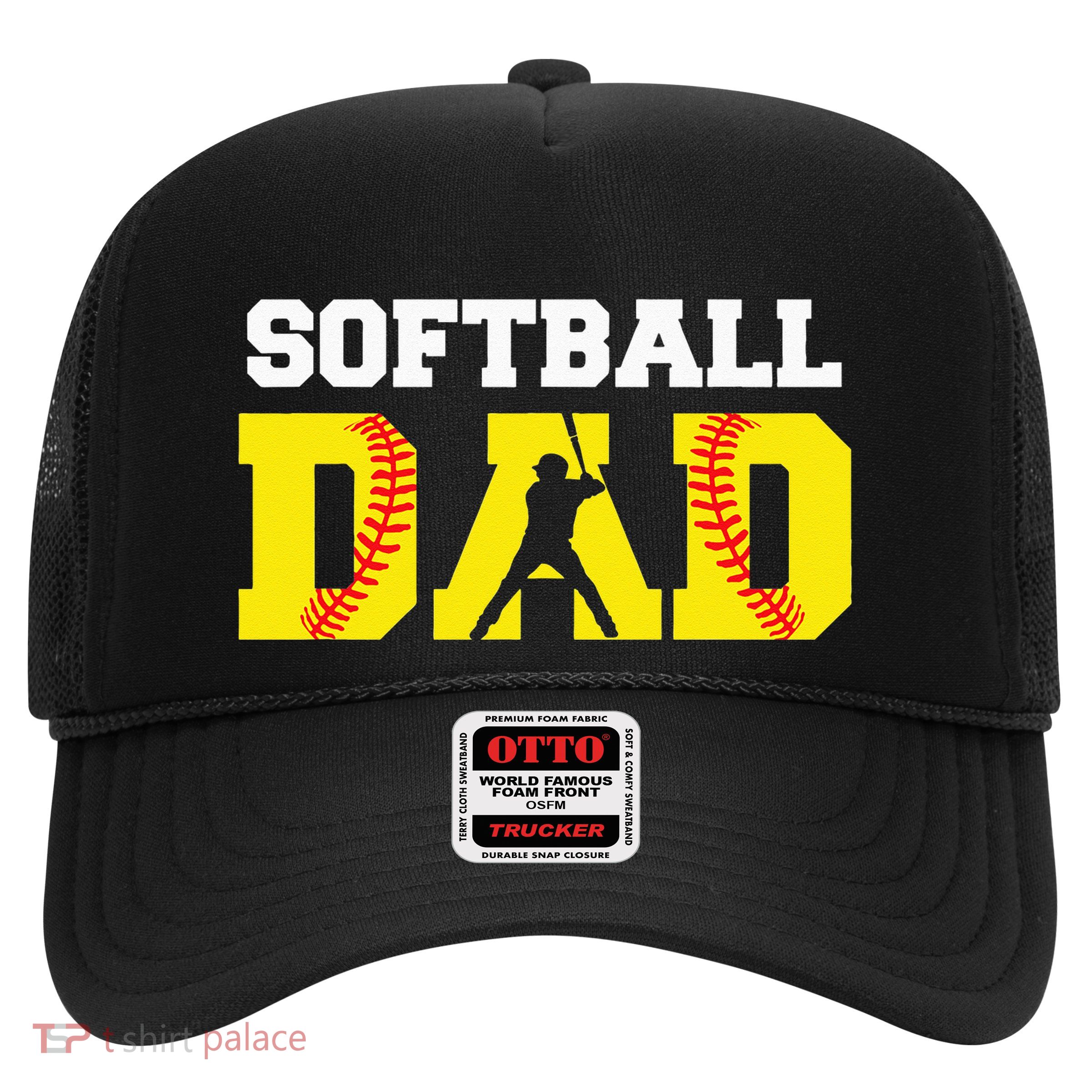 Dad Softball Apparel Yellow Softball Dad Trucker Hat