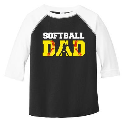 Dad Softball Apparel Yellow Softball Dad Toddler Fine Jersey T-Shirt