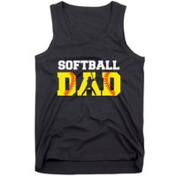 Dad Softball Apparel Yellow Softball Dad Tank Top