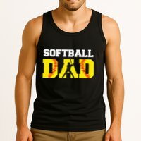 Dad Softball Apparel Yellow Softball Dad Tank Top