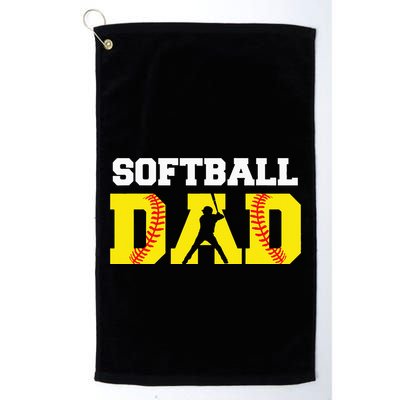 Dad Softball Apparel Yellow Softball Dad Golf Towel