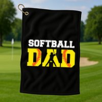 Dad Softball Apparel Yellow Softball Dad Golf Towel