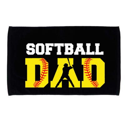 Dad Softball Apparel Yellow Softball Dad Microfiber Hand Towel