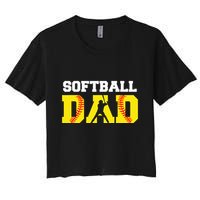 Dad Softball Apparel Yellow Softball Dad Crop Top