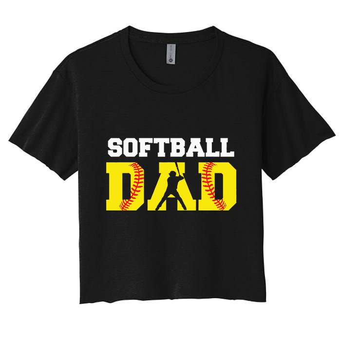Dad Softball Apparel Yellow Softball Dad Crop Top