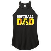 Dad Softball Apparel Yellow Softball Dad Women's Perfect Tri Rocker Tank