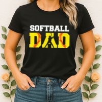 Dad Softball Apparel Yellow Softball Dad Womens T-Shirt