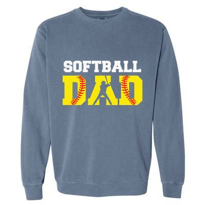 Dad Softball Apparel Yellow Softball Dad Garment-Dyed Sweatshirt