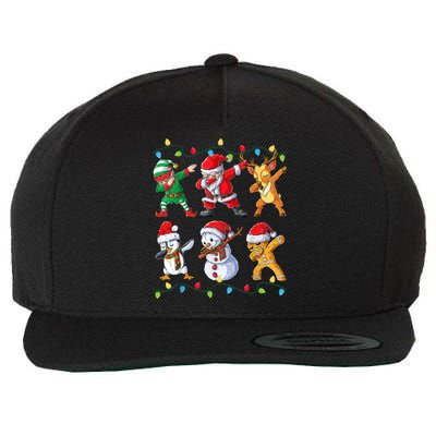 Dabbing Santa And Friends Gift Cute Christmas Santa Dabbing Funny Gift Wool Snapback Cap