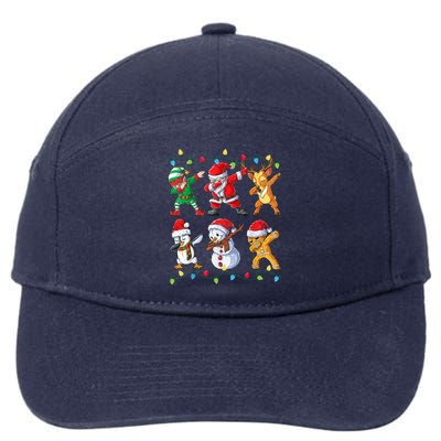 Dabbing Santa And Friends Gift Cute Christmas Santa Dabbing Funny Gift 7-Panel Snapback Hat