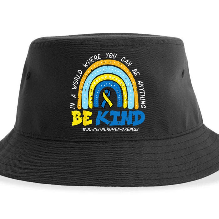 Down Syndrome Awareness Be Kind Rainbow T21 Sustainable Bucket Hat