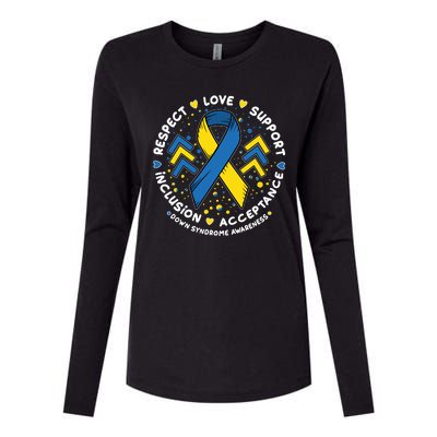 Down Syndrome Awareness Respect Love Support Inclusion Acceptance Womens Cotton Relaxed Long Sleeve T-Shirt