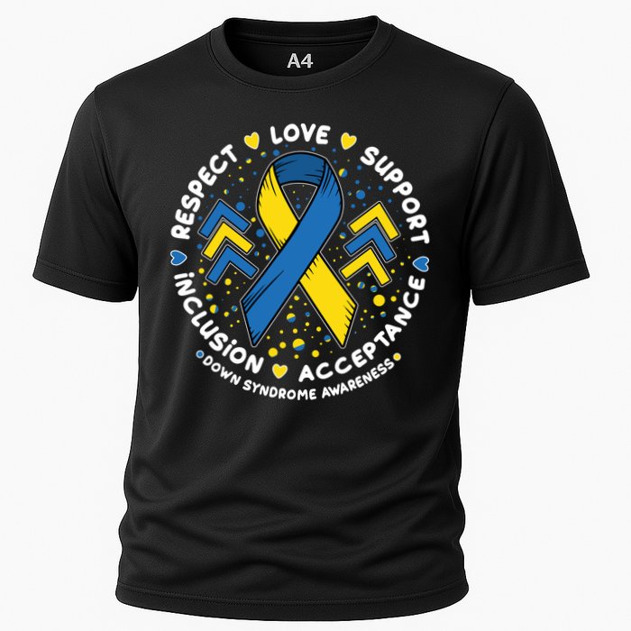 Down Syndrome Awareness Respect Love Support Inclusion Acceptance Cooling Performance Crew T-Shirt