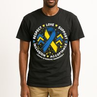 Down Syndrome Awareness Respect Love Support Inclusion Acceptance Tall T-Shirt